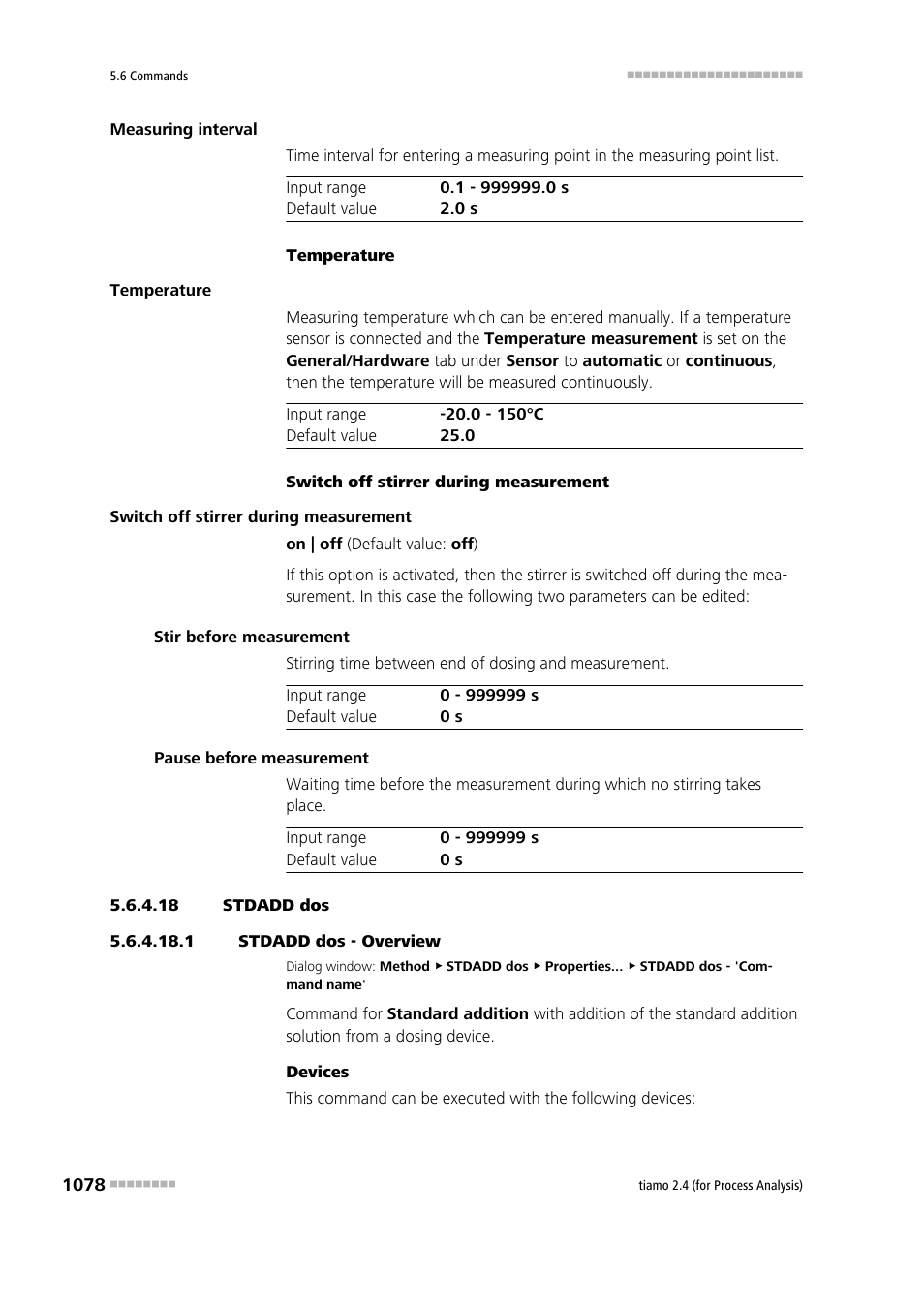18 stdadd dos, 1 stdadd dos - overview, Stdadd dos | Metrohm tiamo 2.4 (process analysis) User Manual | Page 1094 / 1809