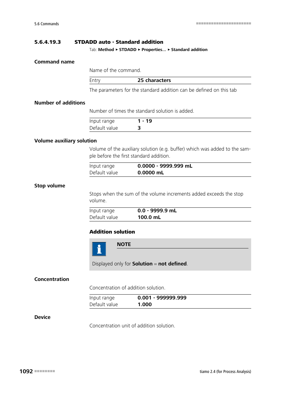 3 stdadd auto - standard addition | Metrohm tiamo 2.4 (process analysis) User Manual | Page 1108 / 1809