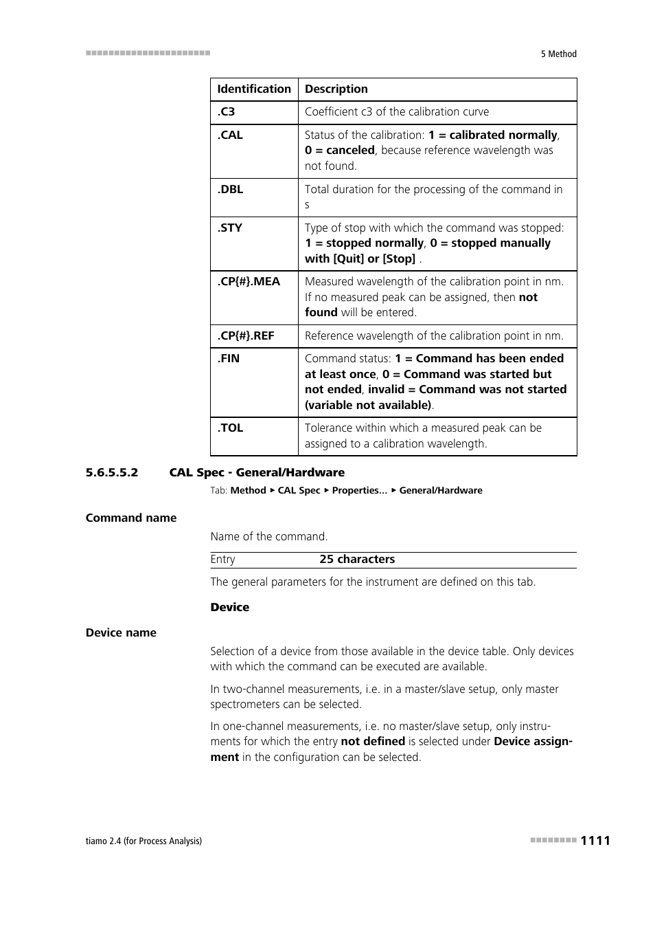 2 cal spec - general/hardware | Metrohm tiamo 2.4 (process analysis) User Manual | Page 1127 / 1809