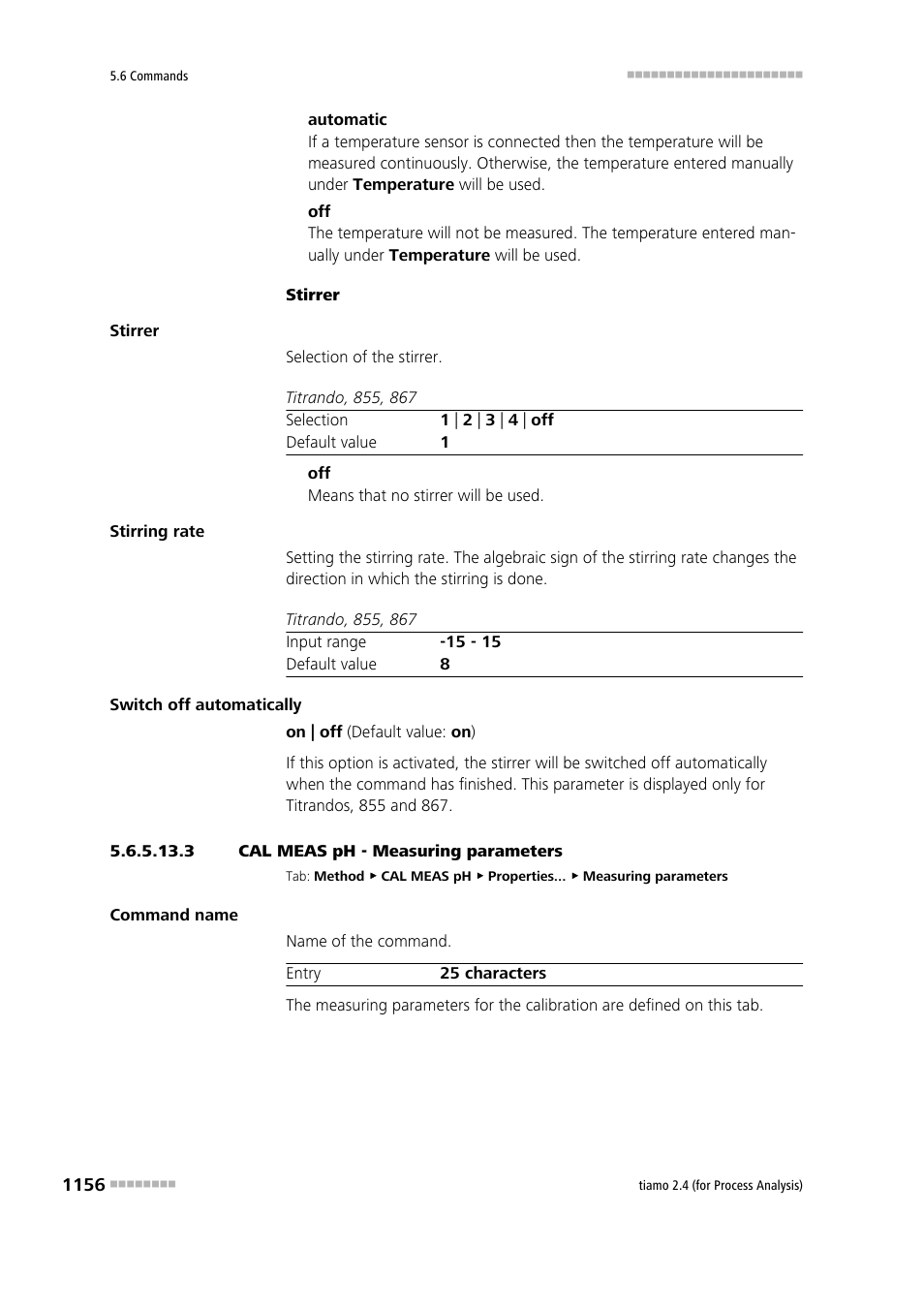 3 cal meas ph - measuring parameters | Metrohm tiamo 2.4 (process analysis) User Manual | Page 1172 / 1809