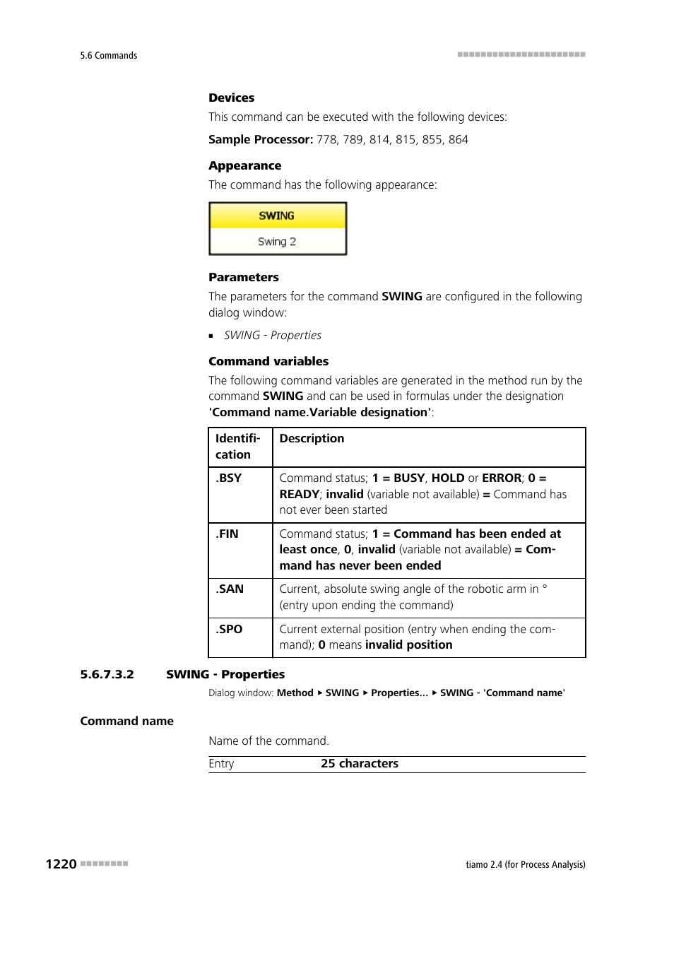 2 swing - properties | Metrohm tiamo 2.4 (process analysis) User Manual | Page 1236 / 1809