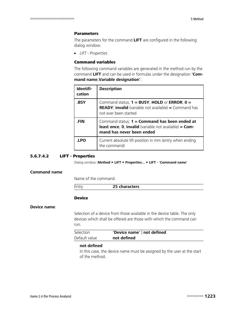 2 lift - properties | Metrohm tiamo 2.4 (process analysis) User Manual | Page 1239 / 1809