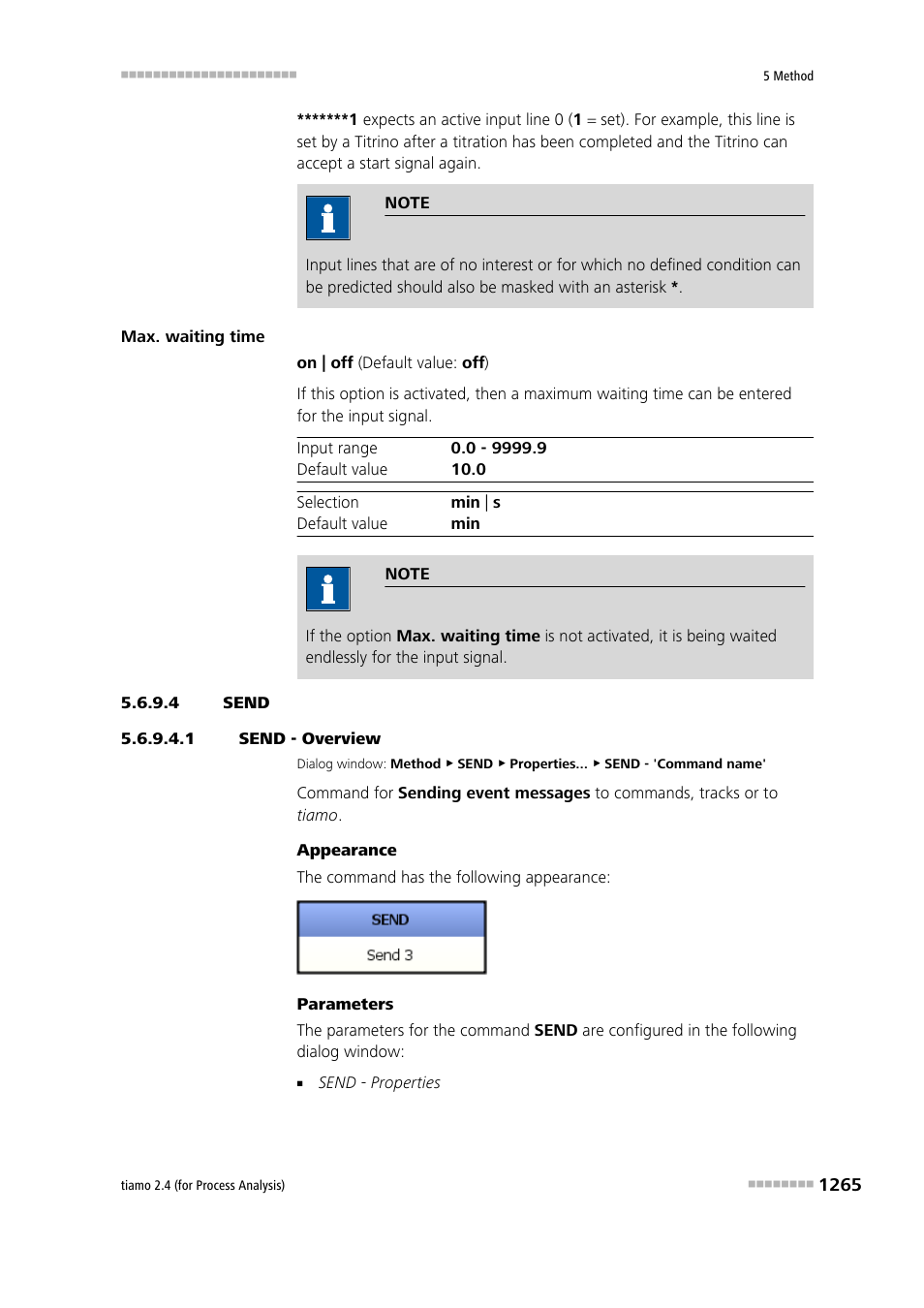 4 send, 1 send - overview, Send | Metrohm tiamo 2.4 (process analysis) User Manual | Page 1281 / 1809