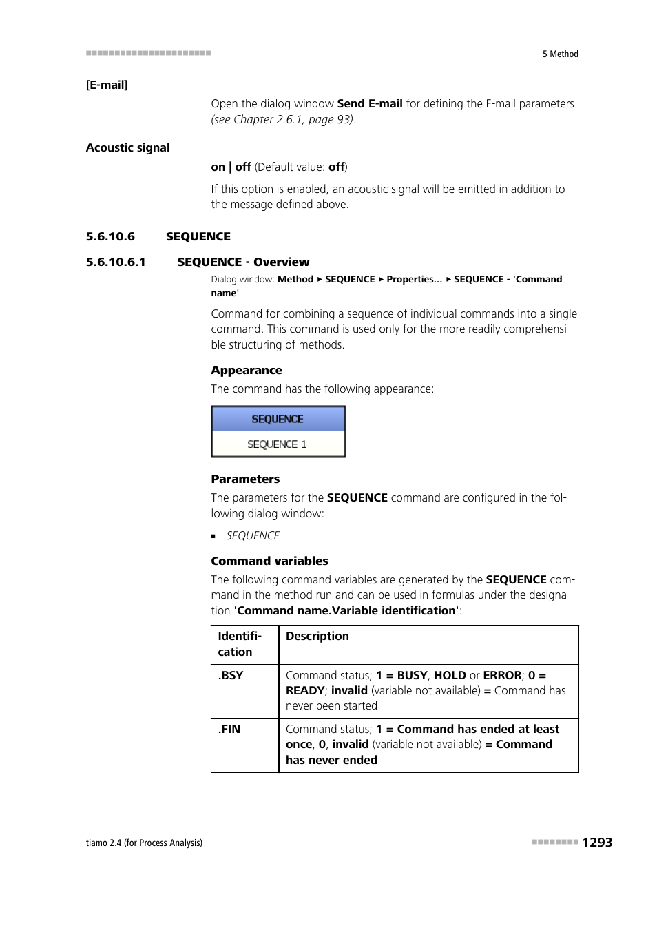 6 sequence, 1 sequence - overview, Sequence | Metrohm tiamo 2.4 (process analysis) User Manual | Page 1309 / 1809
