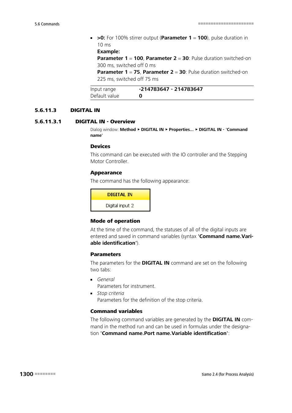 3 digital in, 1 digital in - overview, Digital in | Metrohm tiamo 2.4 (process analysis) User Manual | Page 1316 / 1809