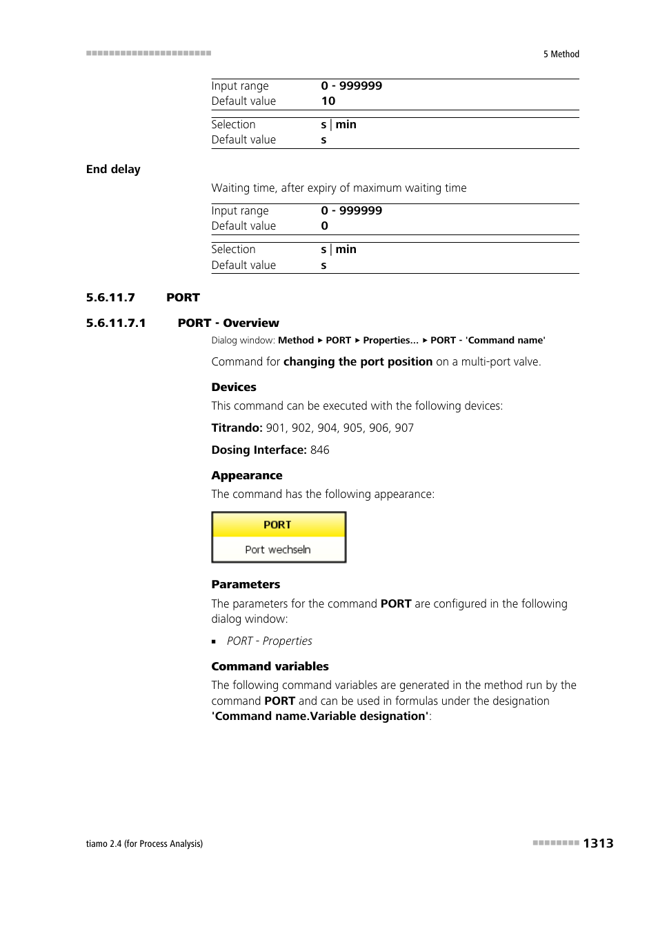 7 port, 1 port - overview, Port , control | Port | Metrohm tiamo 2.4 (process analysis) User Manual | Page 1329 / 1809