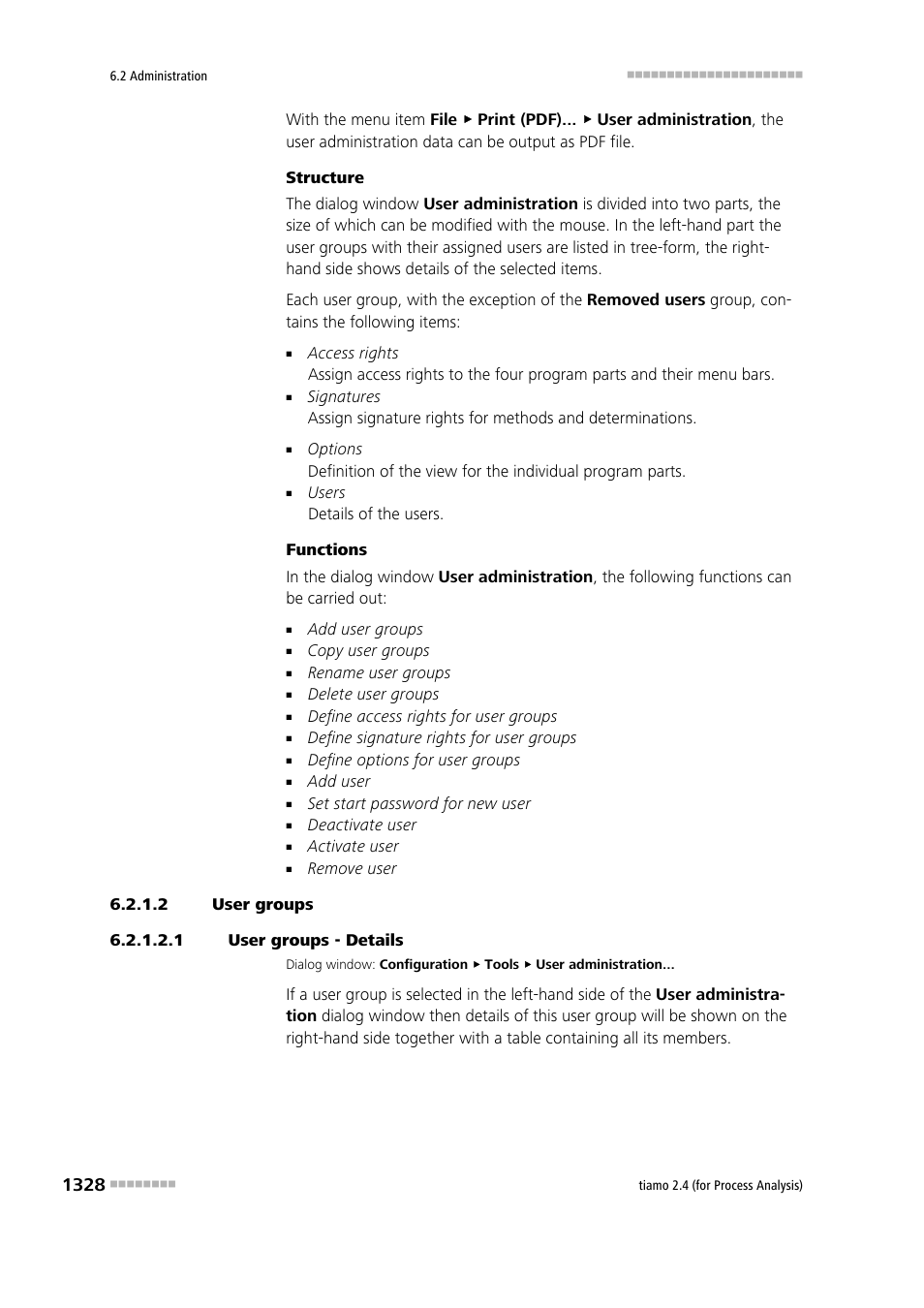 2 user groups, 1 user groups - details | Metrohm tiamo 2.4 (process analysis) User Manual | Page 1344 / 1809