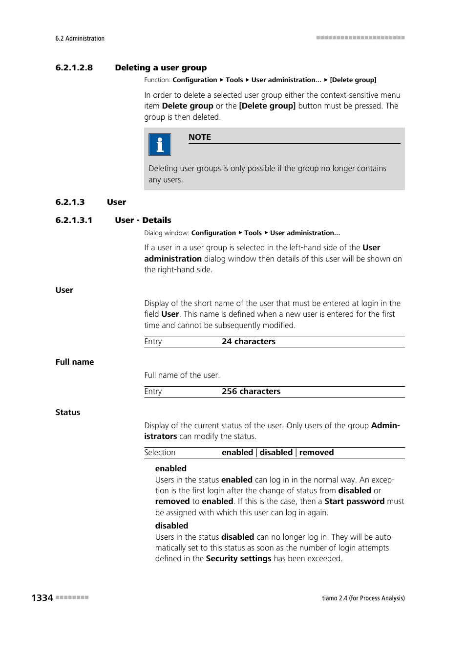 8 deleting a user group, 3 user, 1 user - details | Users, Delete user groups, Deactivate user, Activate user, Remove user | Metrohm tiamo 2.4 (process analysis) User Manual | Page 1350 / 1809