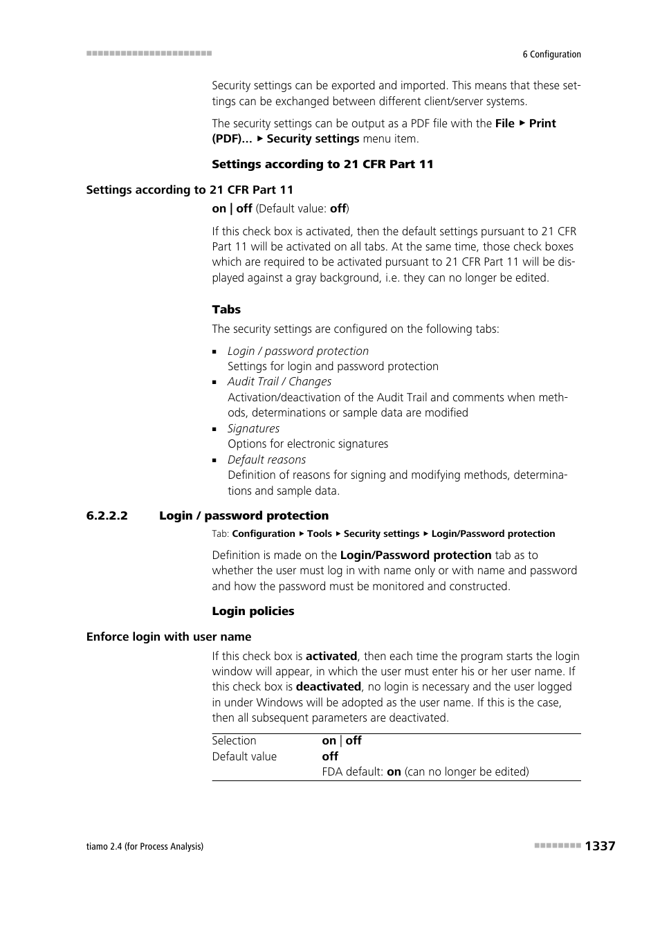 2 login / password protection, Login/password protection | Metrohm tiamo 2.4 (process analysis) User Manual | Page 1353 / 1809