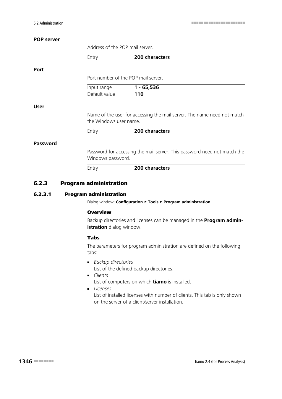 3 program administration, 1 program administration, Program administration 6 | Metrohm tiamo 2.4 (process analysis) User Manual | Page 1362 / 1809