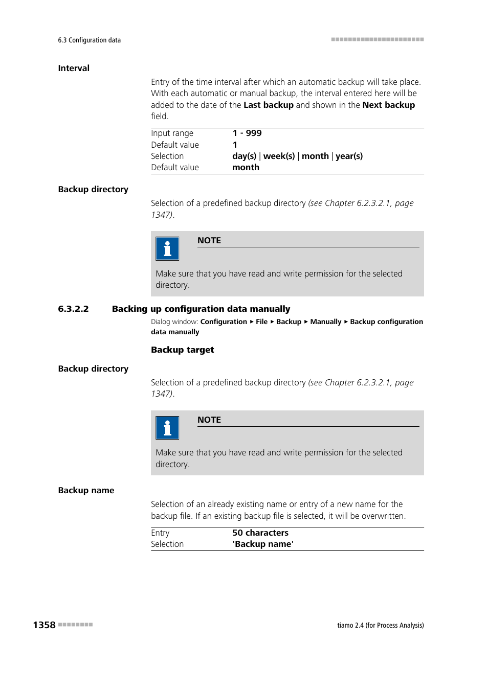 2 backing up configuration data manually, Backup configuration data manually | Metrohm tiamo 2.4 (process analysis) User Manual | Page 1374 / 1809
