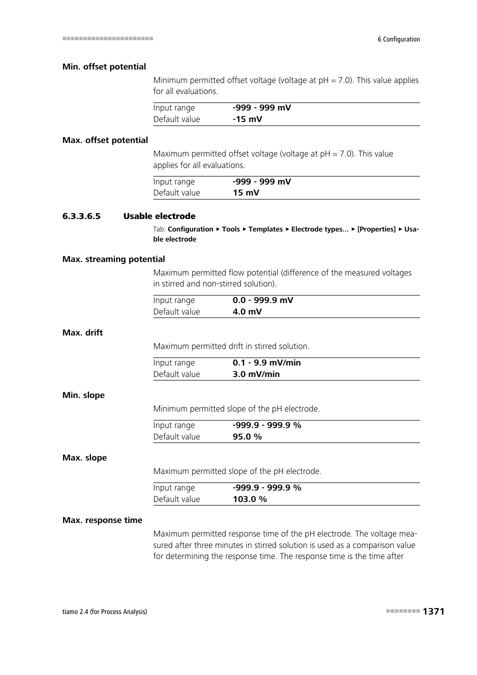 5 usable electrode | Metrohm tiamo 2.4 (process analysis) User Manual | Page 1387 / 1809