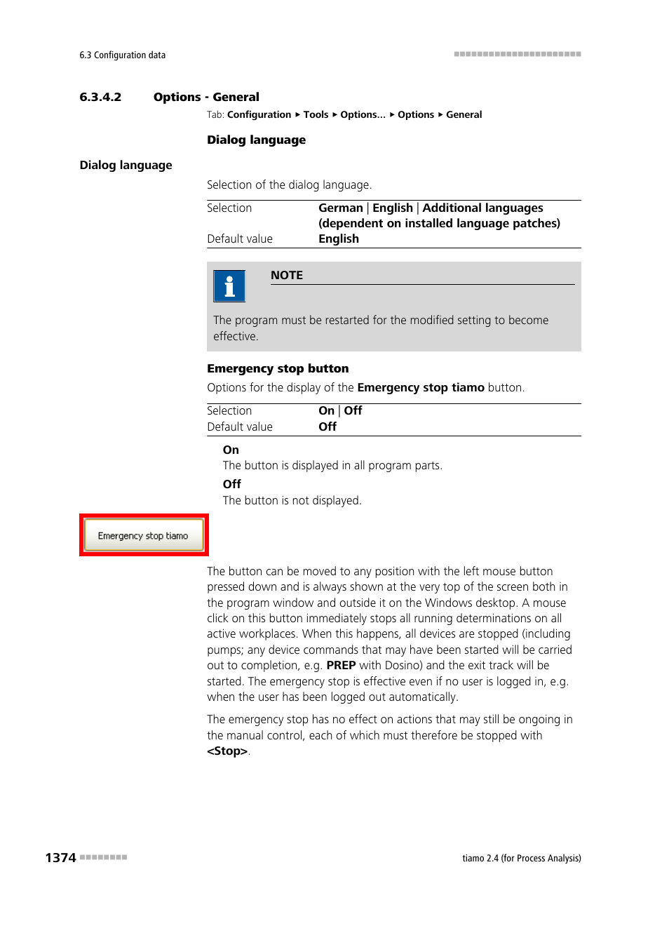 2 options - general | Metrohm tiamo 2.4 (process analysis) User Manual | Page 1390 / 1809