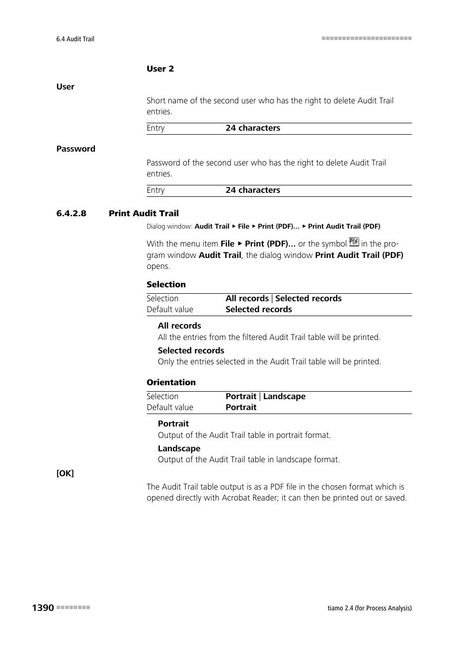 8 print audit trail, Print audit trail | Metrohm tiamo 2.4 (process analysis) User Manual | Page 1406 / 1809