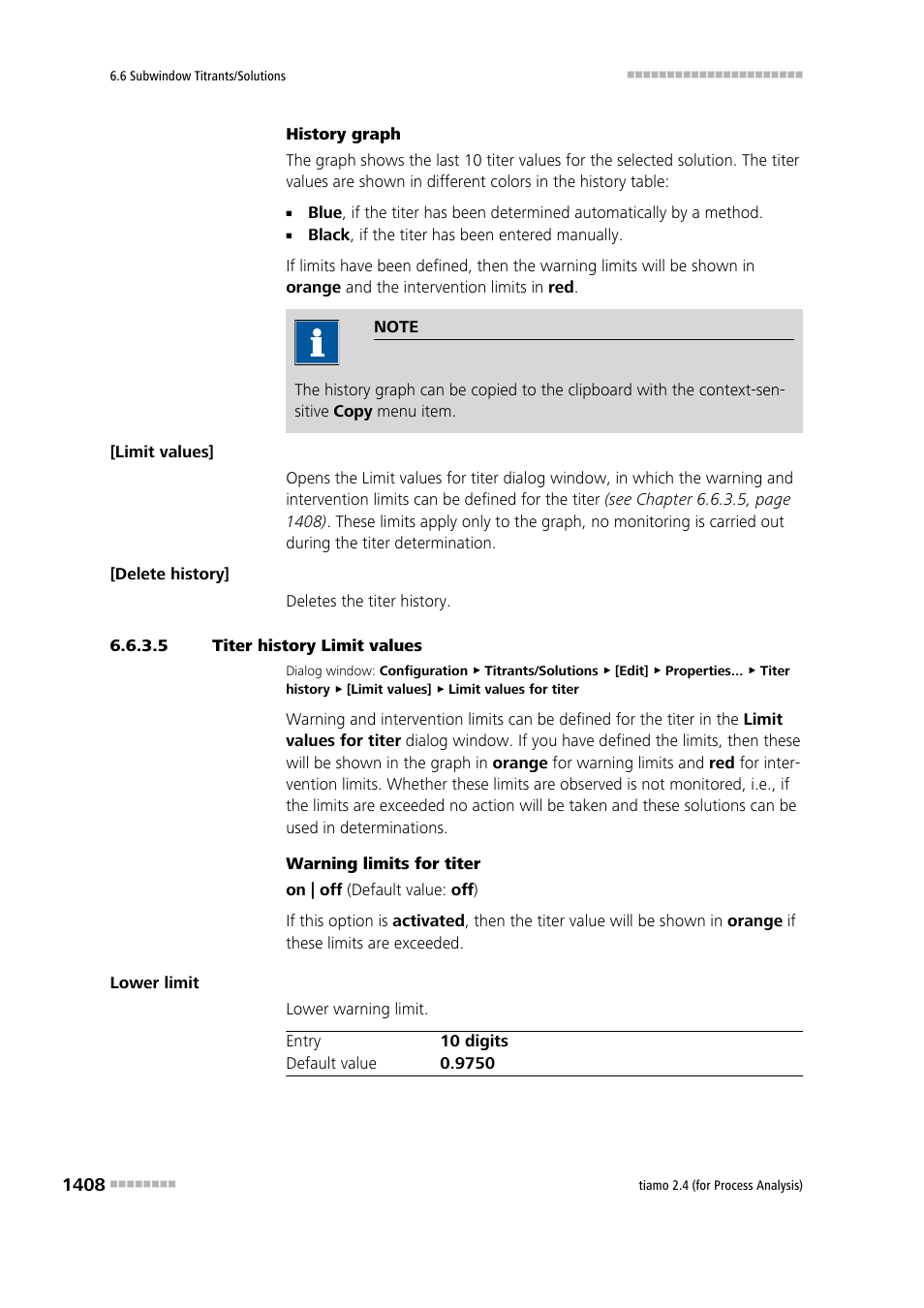 5 titer history limit values | Metrohm tiamo 2.4 (process analysis) User Manual | Page 1424 / 1809