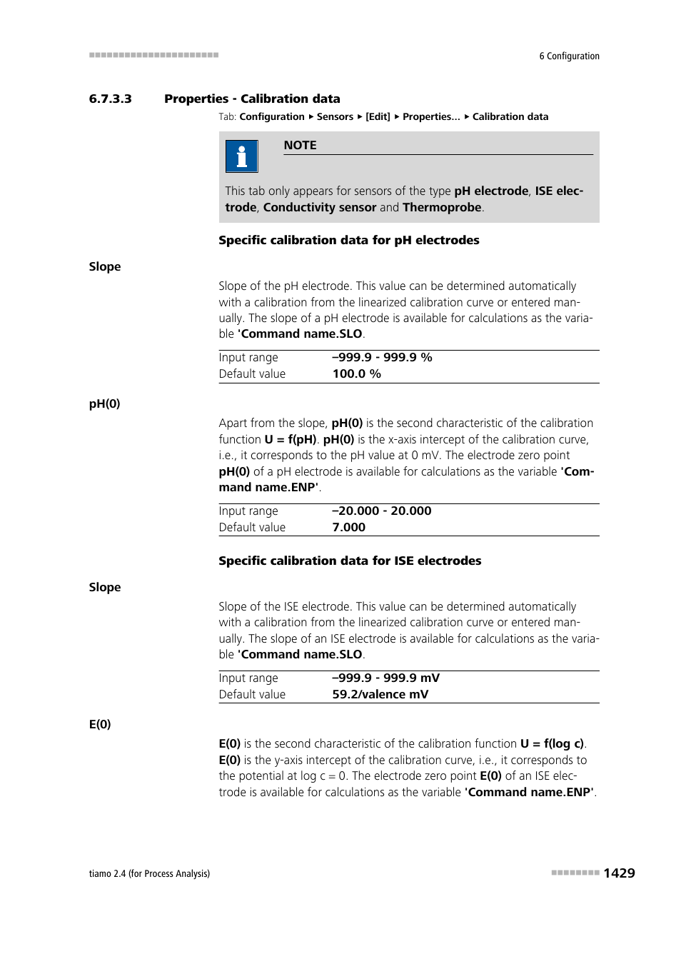 3 properties - calibration data | Metrohm tiamo 2.4 (process analysis) User Manual | Page 1445 / 1809