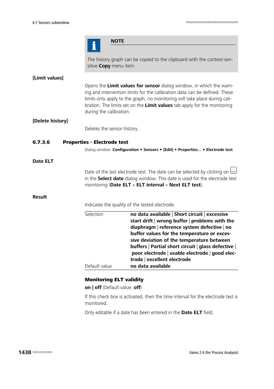 6 properties - electrode test | Metrohm tiamo 2.4 (process analysis) User Manual | Page 1454 / 1809