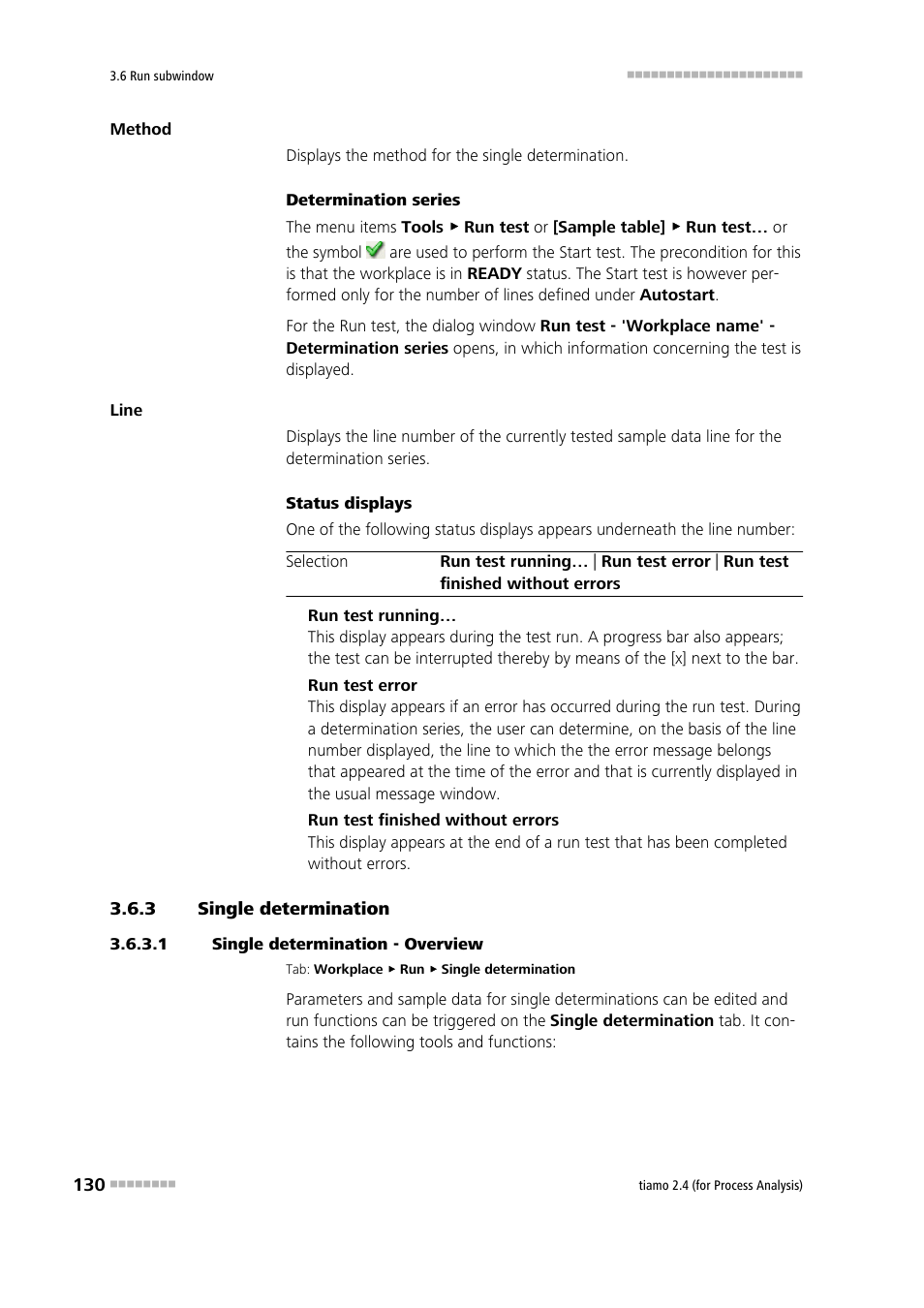 3 single determination, 1 single determination - overview, Single determination | Metrohm tiamo 2.4 (process analysis) User Manual | Page 146 / 1809