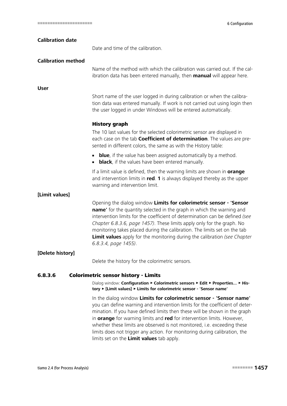 6 colorimetric sensor history - limits | Metrohm tiamo 2.4 (process analysis) User Manual | Page 1473 / 1809