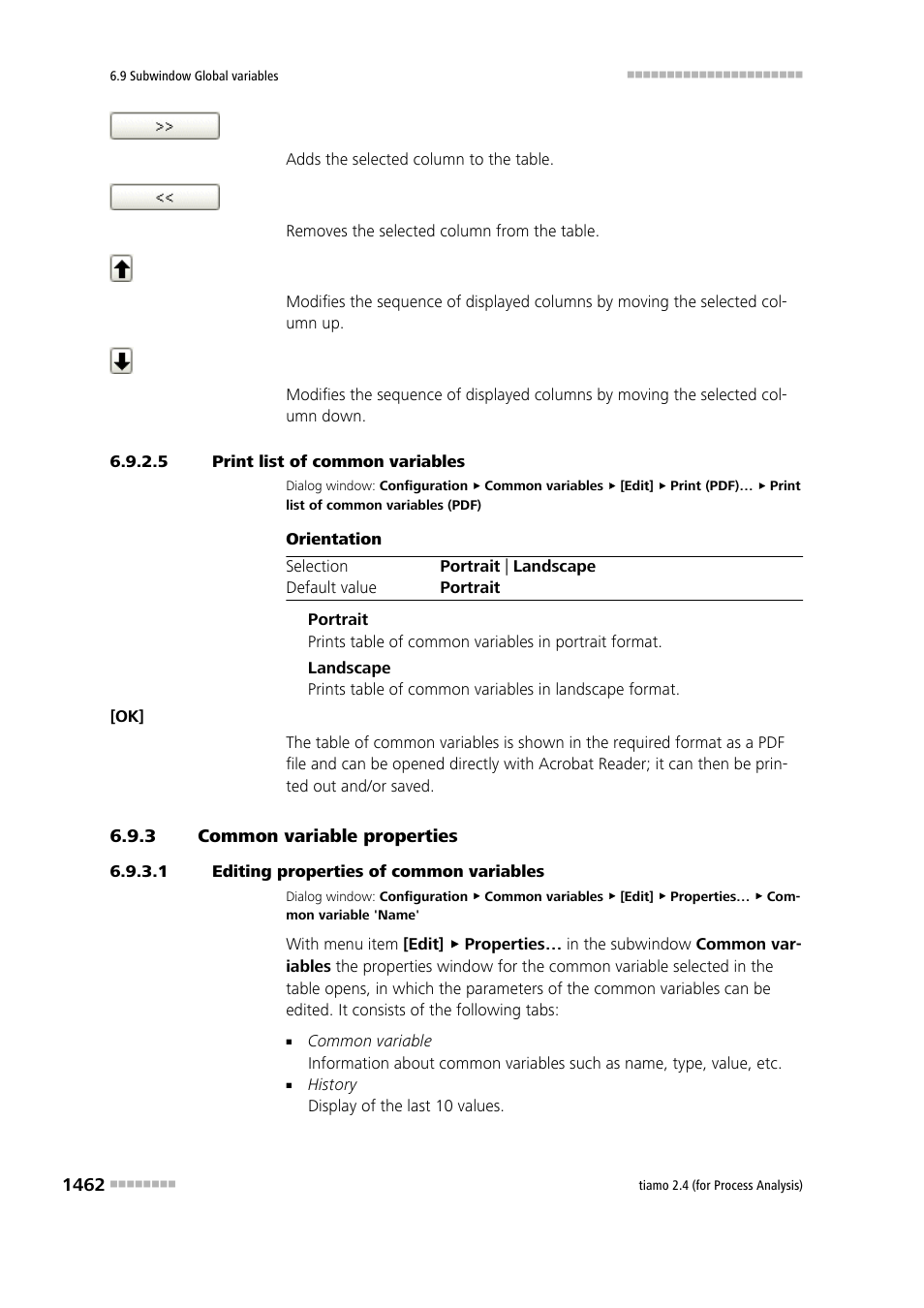 5 print list of common variables, 3 common variable properties, 1 editing properties of common variables | Common variable properties 2 | Metrohm tiamo 2.4 (process analysis) User Manual | Page 1478 / 1809