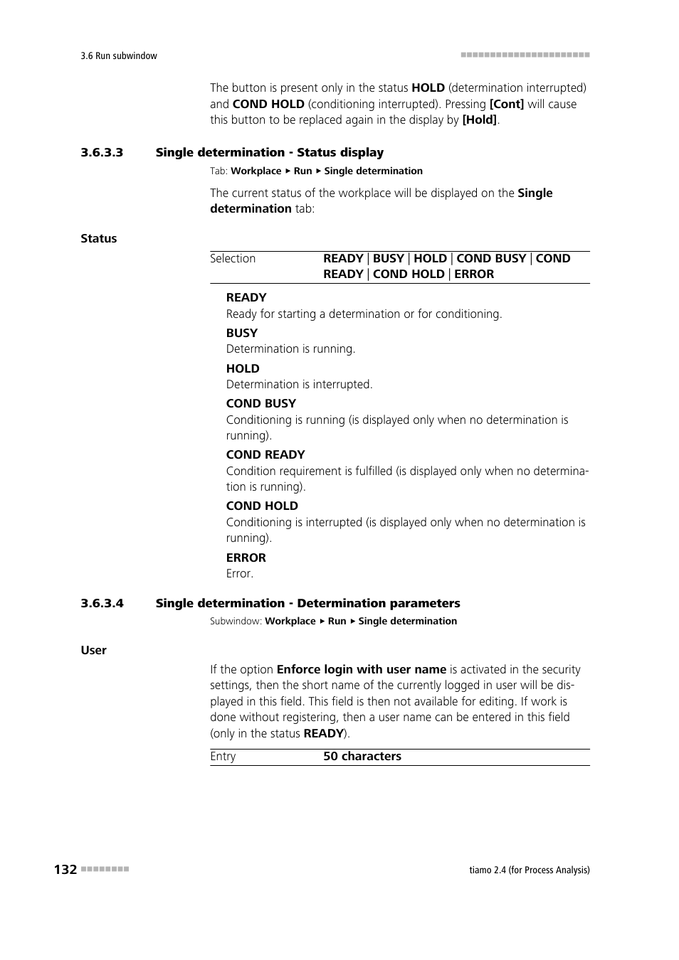 3 single determination - status display, 4 single determination - determination parameters, Single determination - status display | Single determination - determination parameters | Metrohm tiamo 2.4 (process analysis) User Manual | Page 148 / 1809