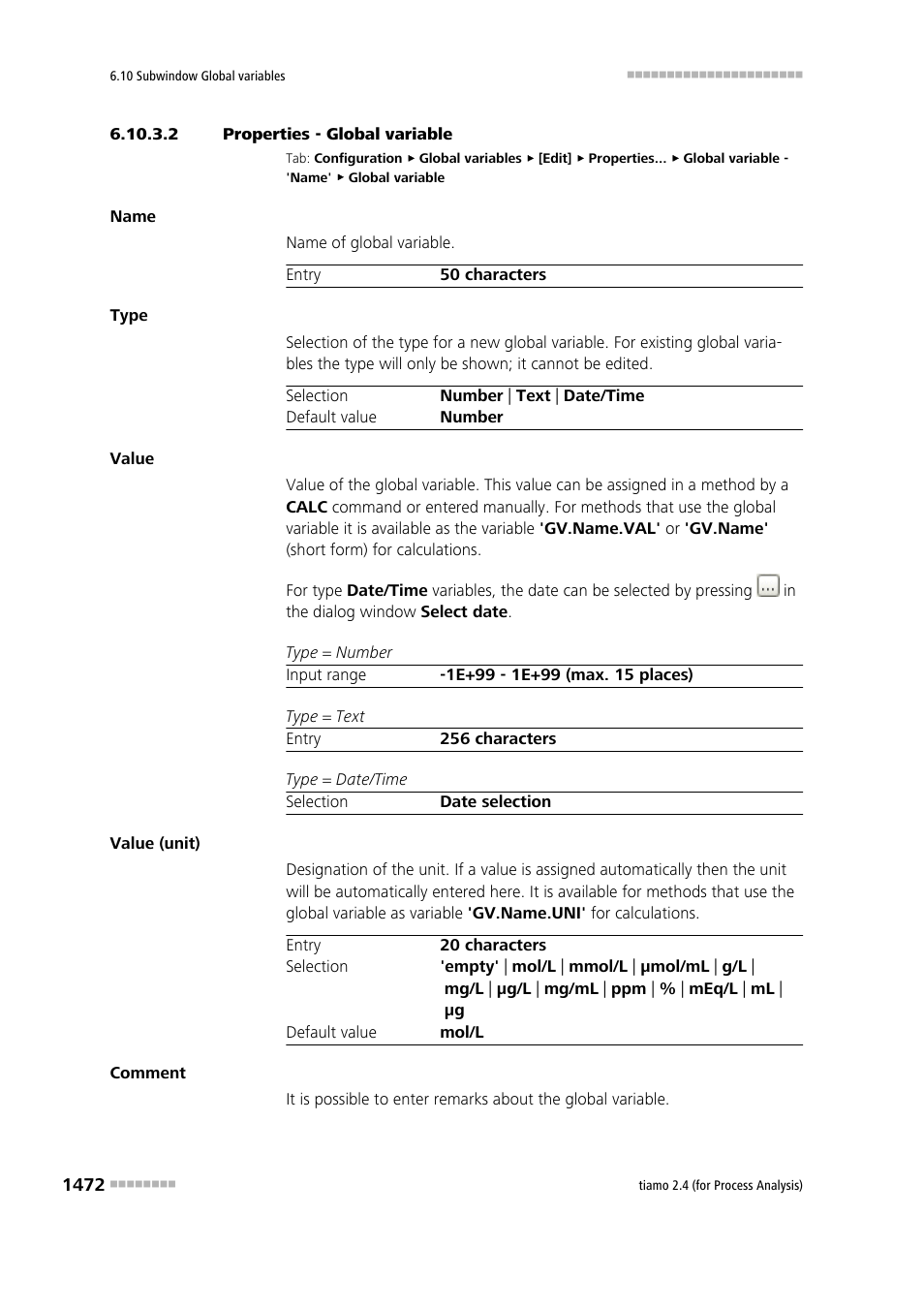 2 properties - global variable | Metrohm tiamo 2.4 (process analysis) User Manual | Page 1488 / 1809