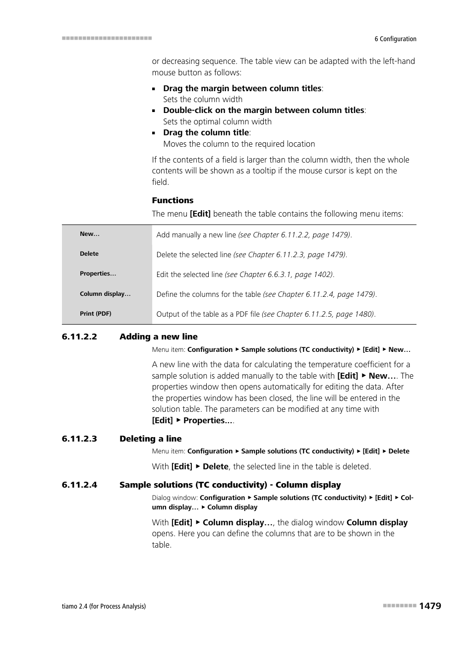 2 adding a new line, 3 deleting a line | Metrohm tiamo 2.4 (process analysis) User Manual | Page 1495 / 1809
