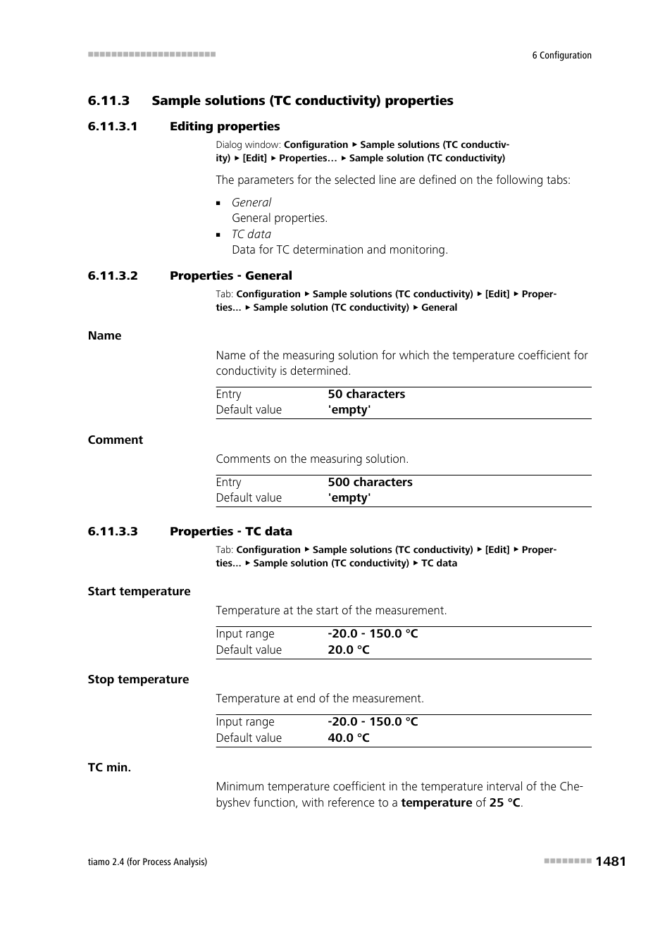 3 sample solutions (tc conductivity) properties, 1 editing properties, 2 properties - general | 3 properties - tc data, Sample solutions (tc conductivity) properties 1 | Metrohm tiamo 2.4 (process analysis) User Manual | Page 1497 / 1809