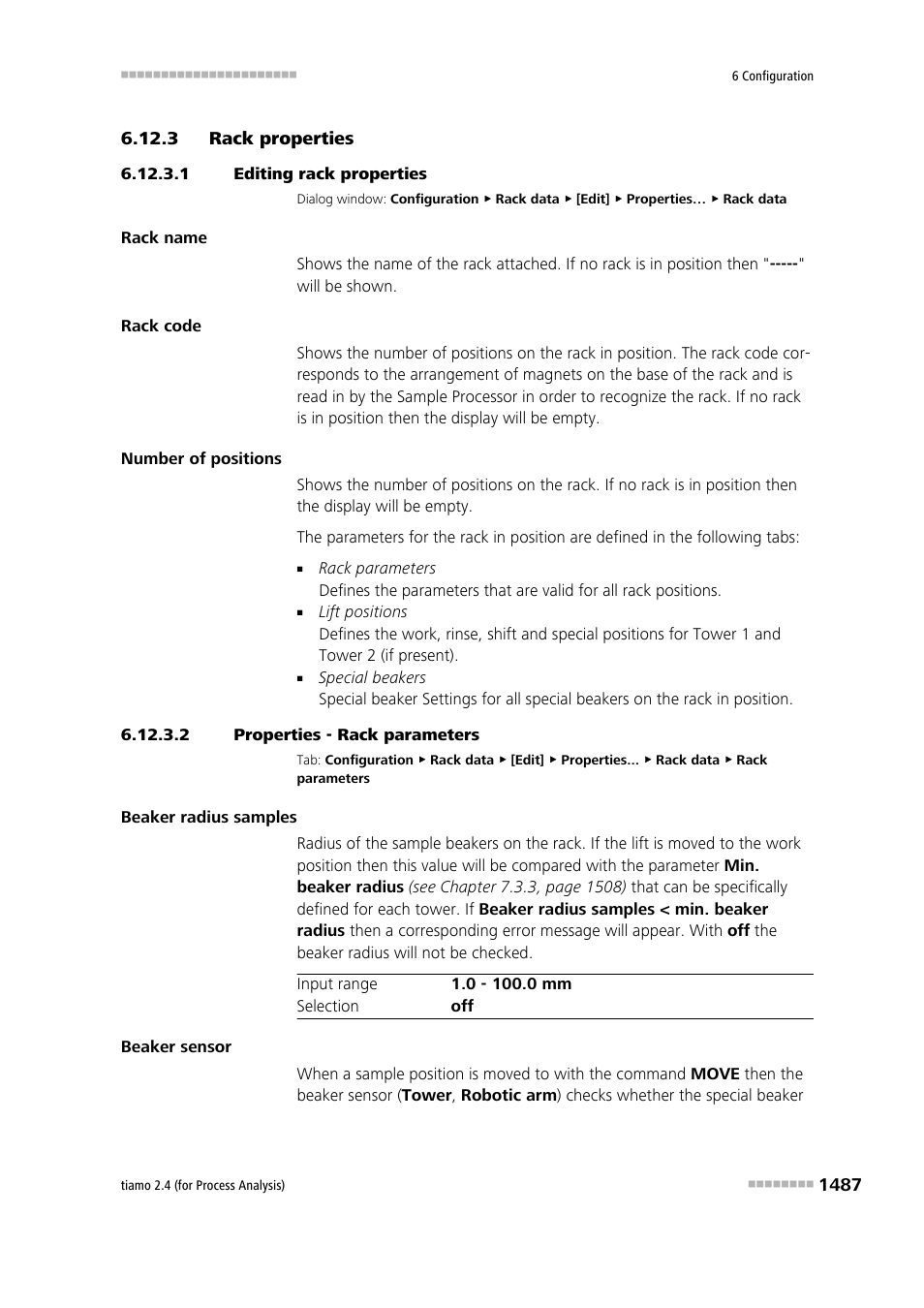 3 rack properties, 1 editing rack properties, 2 properties - rack parameters | Rack properties 7 | Metrohm tiamo 2.4 (process analysis) User Manual | Page 1503 / 1809