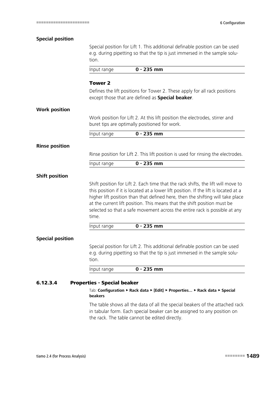 4 properties - special beaker, Special beakers | Metrohm tiamo 2.4 (process analysis) User Manual | Page 1505 / 1809