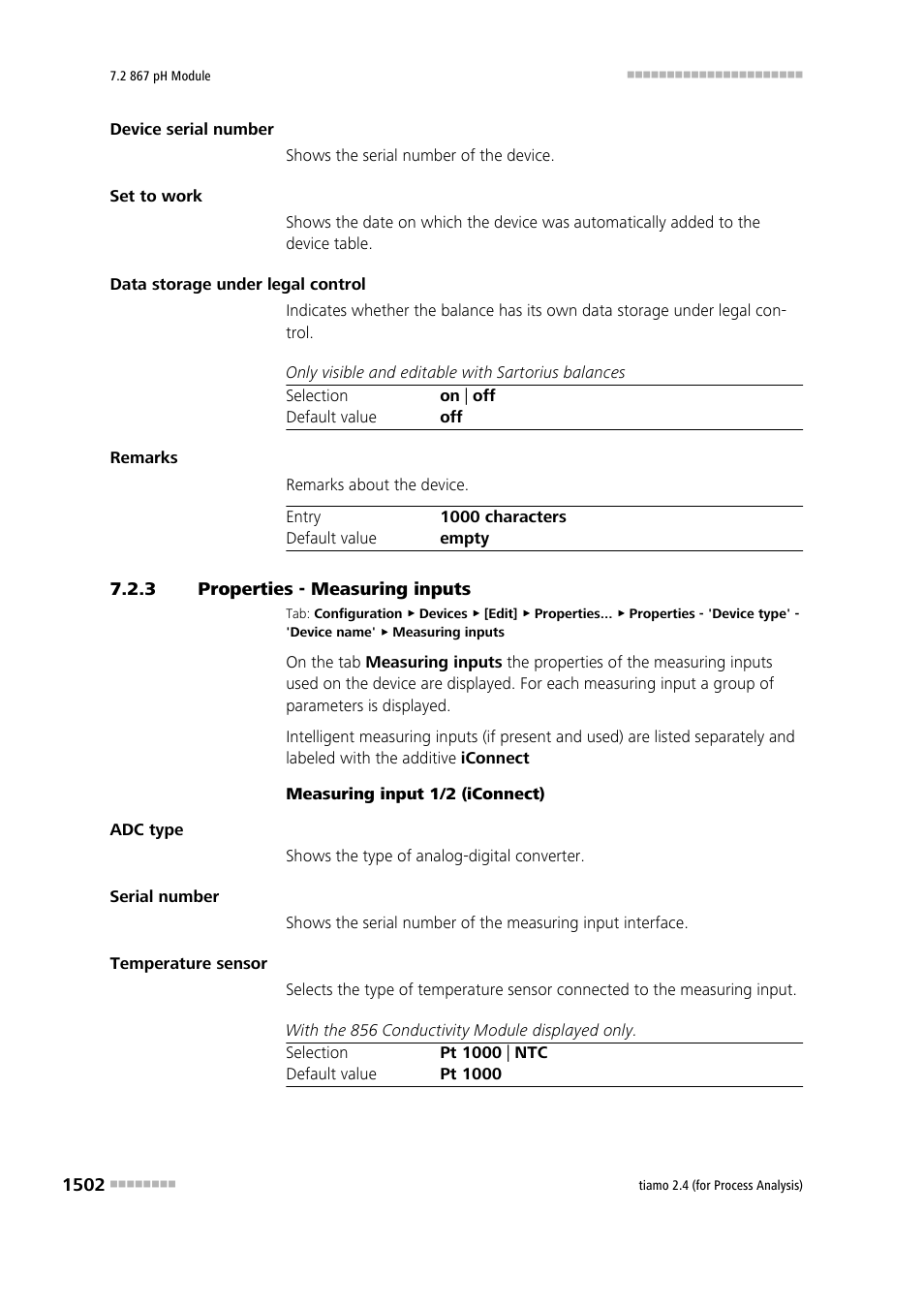 3 properties - measuring inputs, Properties - measuring inputs 2, Measuring inputs | Metrohm tiamo 2.4 (process analysis) User Manual | Page 1518 / 1809