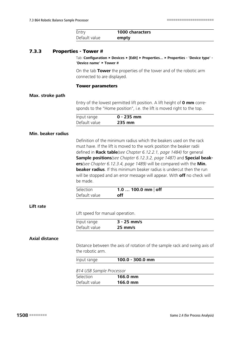 3 properties - tower, Properties - tower # 8, Tower | Metrohm tiamo 2.4 (process analysis) User Manual | Page 1524 / 1809