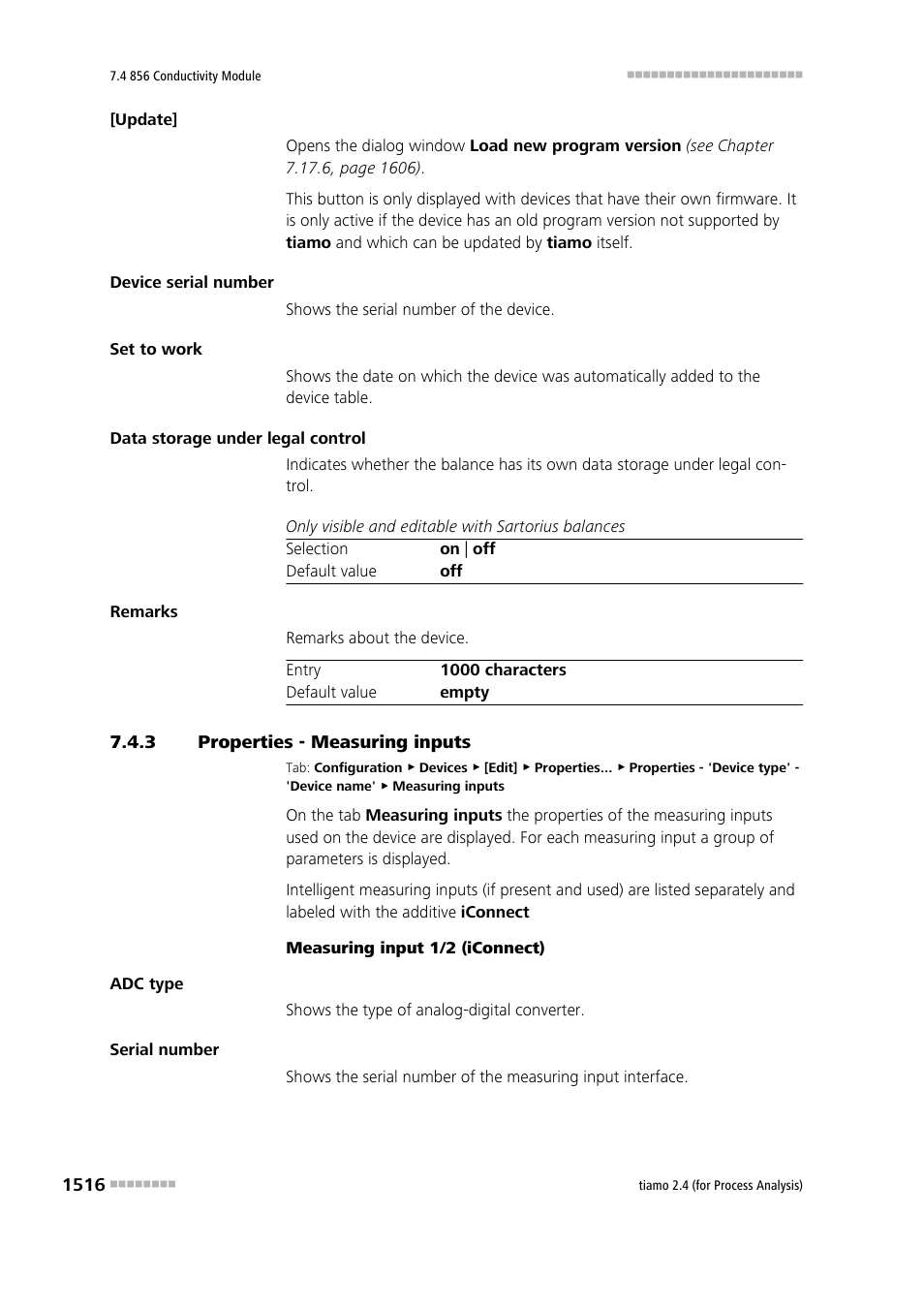 3 properties - measuring inputs, Properties - measuring inputs 6 | Metrohm tiamo 2.4 (process analysis) User Manual | Page 1532 / 1809