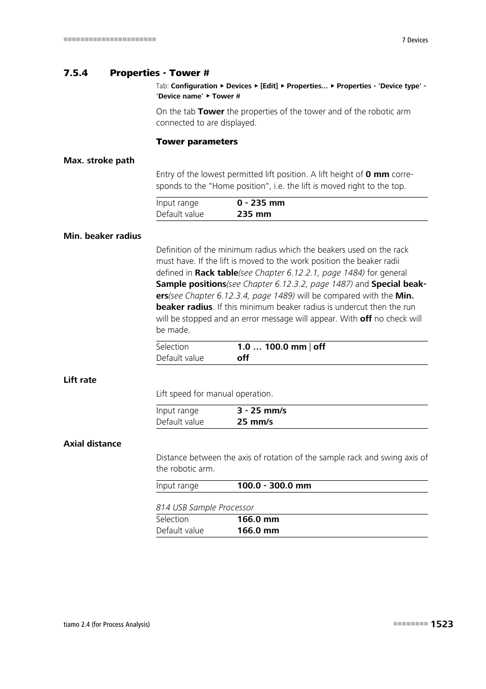 4 properties - tower, Properties - tower # 3 | Metrohm tiamo 2.4 (process analysis) User Manual | Page 1539 / 1809