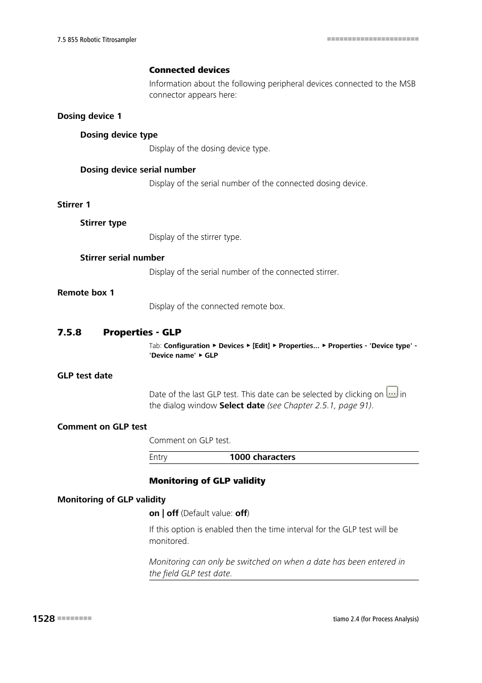 8 properties - glp, Properties - glp 8 | Metrohm tiamo 2.4 (process analysis) User Manual | Page 1544 / 1809