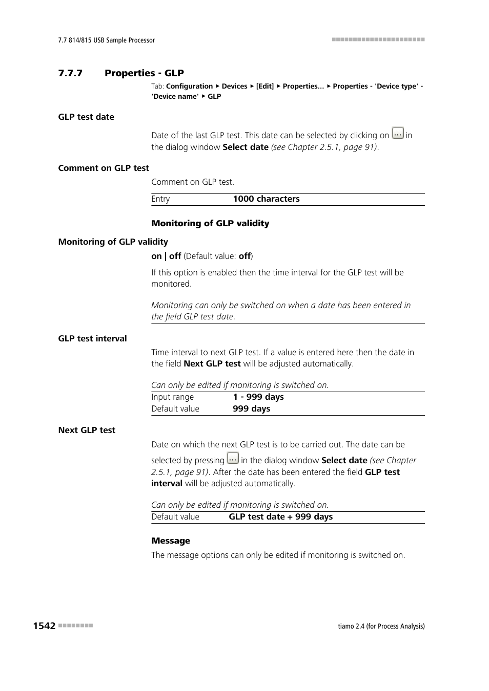 7 properties - glp, Properties - glp 2 | Metrohm tiamo 2.4 (process analysis) User Manual | Page 1558 / 1809