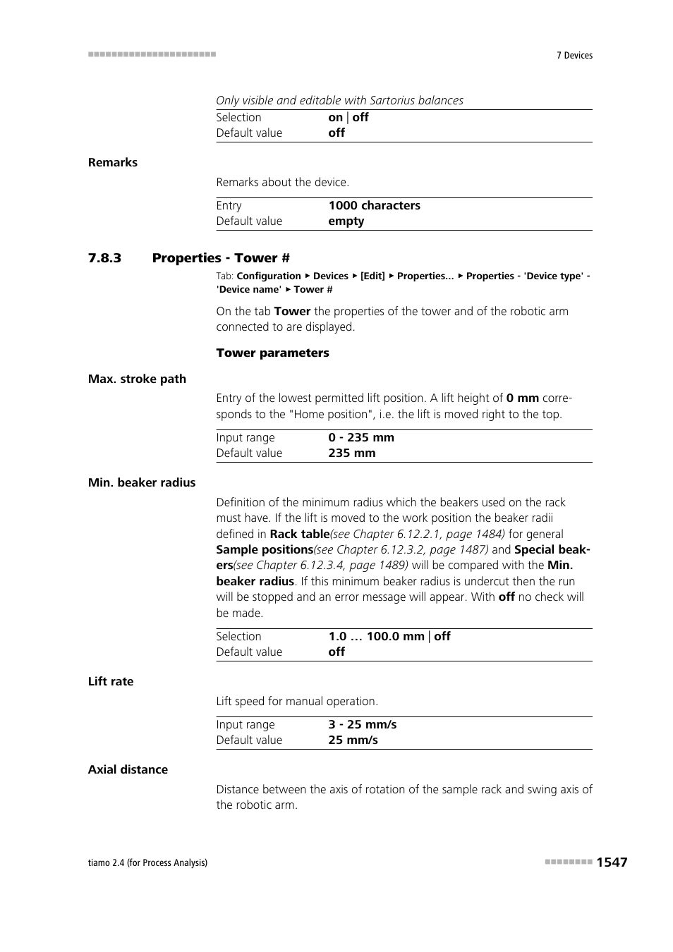 3 properties - tower, Properties - tower # 7 | Metrohm tiamo 2.4 (process analysis) User Manual | Page 1563 / 1809