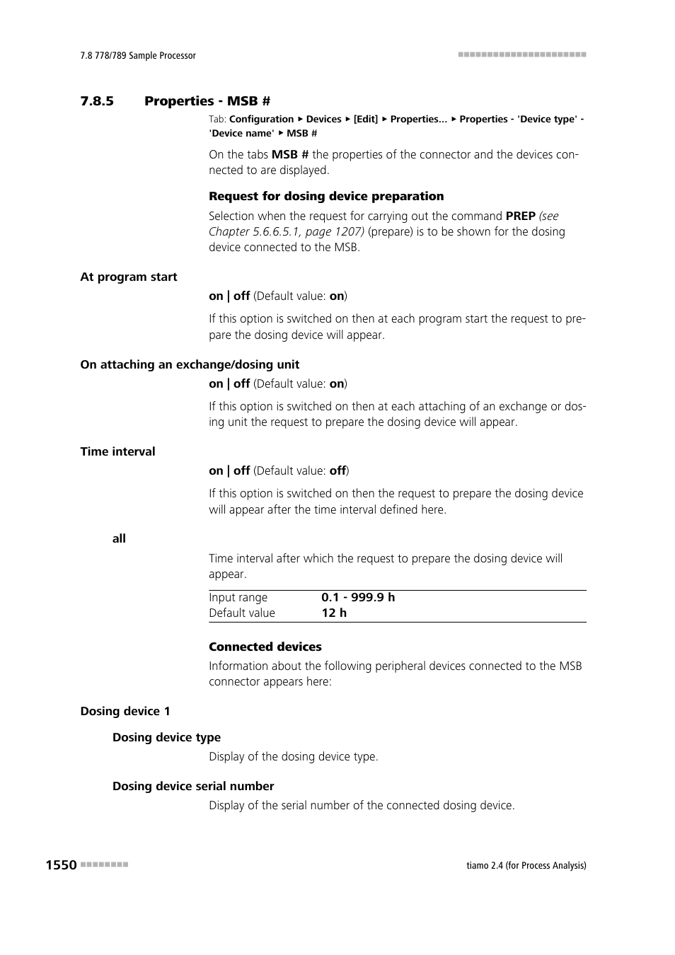 5 properties - msb, Properties - msb # 0 | Metrohm tiamo 2.4 (process analysis) User Manual | Page 1566 / 1809