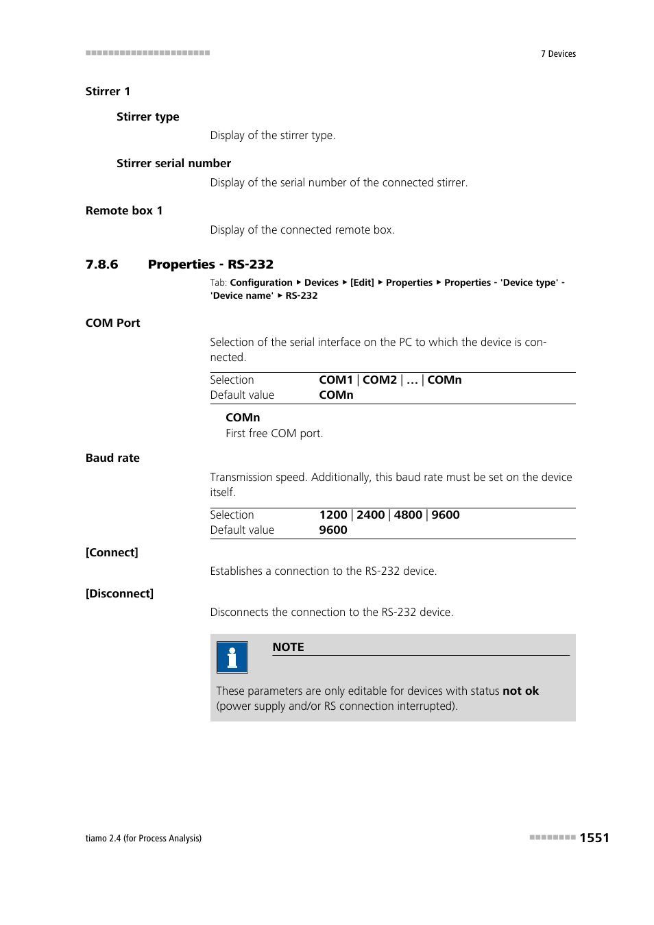 6 properties - rs-232, Properties - rs-232 1, Rs-232 | Metrohm tiamo 2.4 (process analysis) User Manual | Page 1567 / 1809