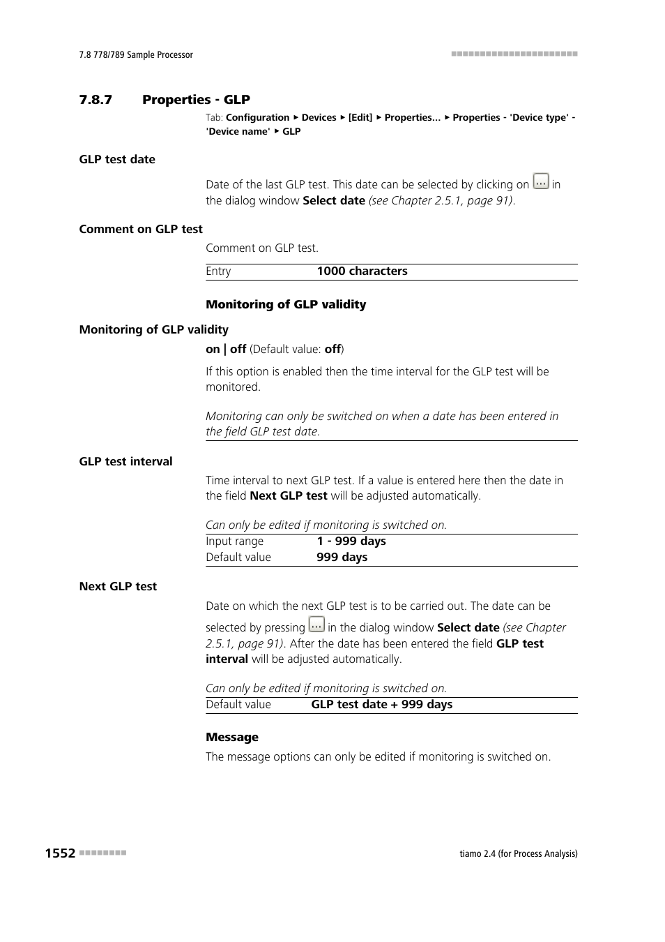 7 properties - glp, Properties - glp 2 | Metrohm tiamo 2.4 (process analysis) User Manual | Page 1568 / 1809