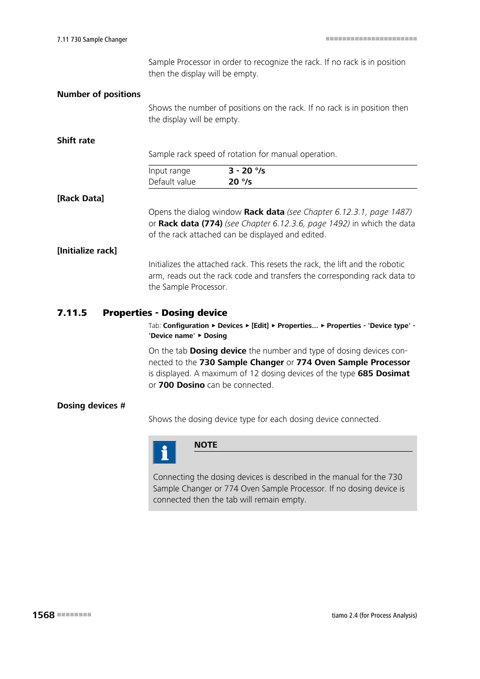 5 properties - dosing device, Properties - dosing device 8 | Metrohm tiamo 2.4 (process analysis) User Manual | Page 1584 / 1809