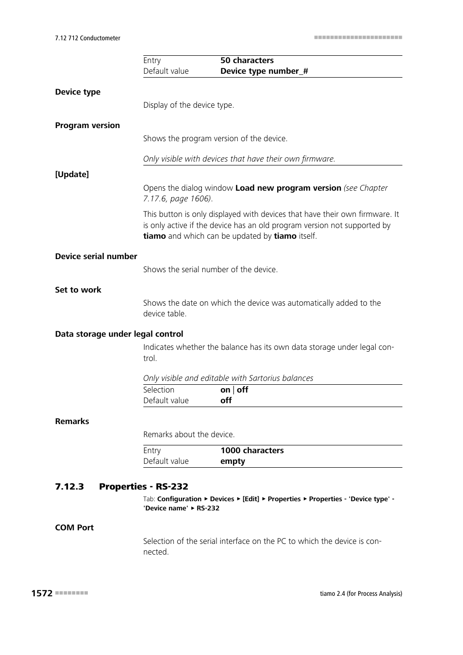 3 properties - rs-232, Properties - rs-232 2 | Metrohm tiamo 2.4 (process analysis) User Manual | Page 1588 / 1809