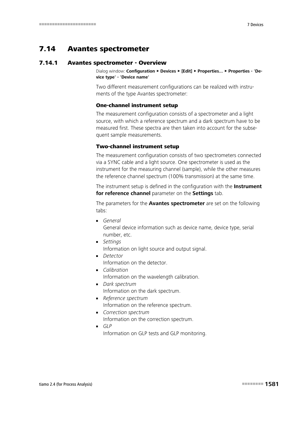 14 avantes spectrometer, 1 avantes spectrometer - overview, 14 avantes spectrometer 1 7.14.1 | Avantes spectrometer - overview 1, Avantes spectrometer | Metrohm tiamo 2.4 (process analysis) User Manual | Page 1597 / 1809