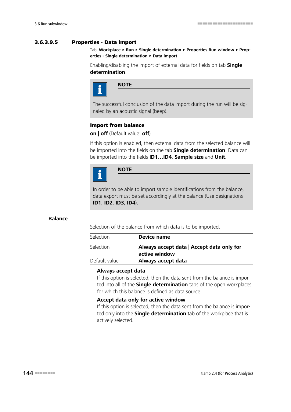 5 properties - data import, Data import | Metrohm tiamo 2.4 (process analysis) User Manual | Page 160 / 1809