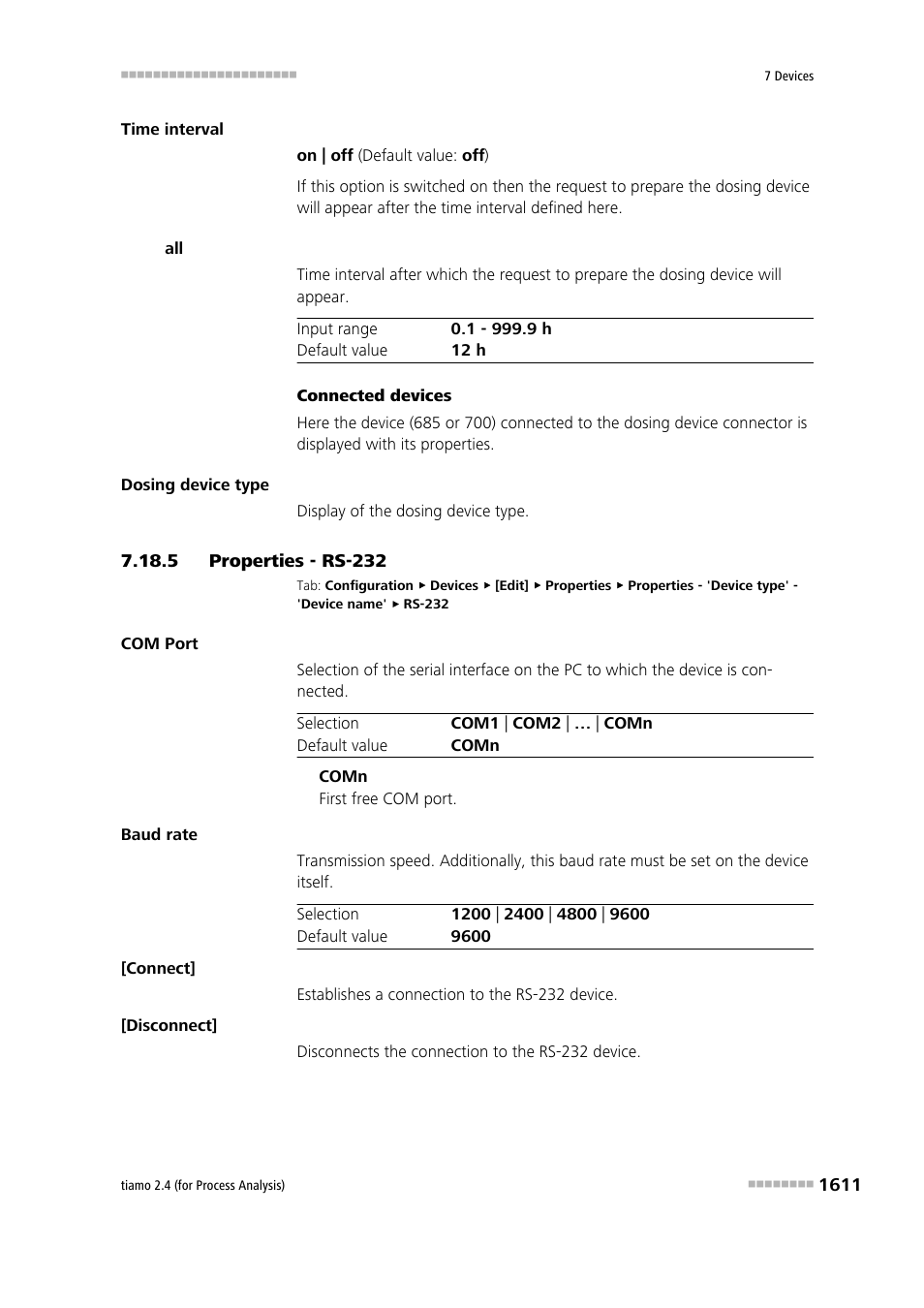 5 properties - rs-232, Properties - rs-232 1 | Metrohm tiamo 2.4 (process analysis) User Manual | Page 1627 / 1809