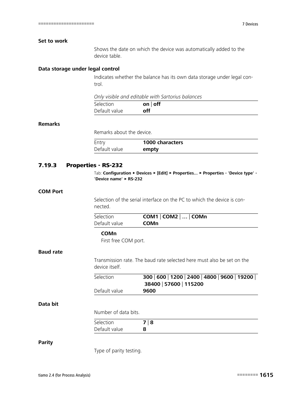 3 properties - rs-232, Properties - rs-232 5, Rs-232 | Metrohm tiamo 2.4 (process analysis) User Manual | Page 1631 / 1809