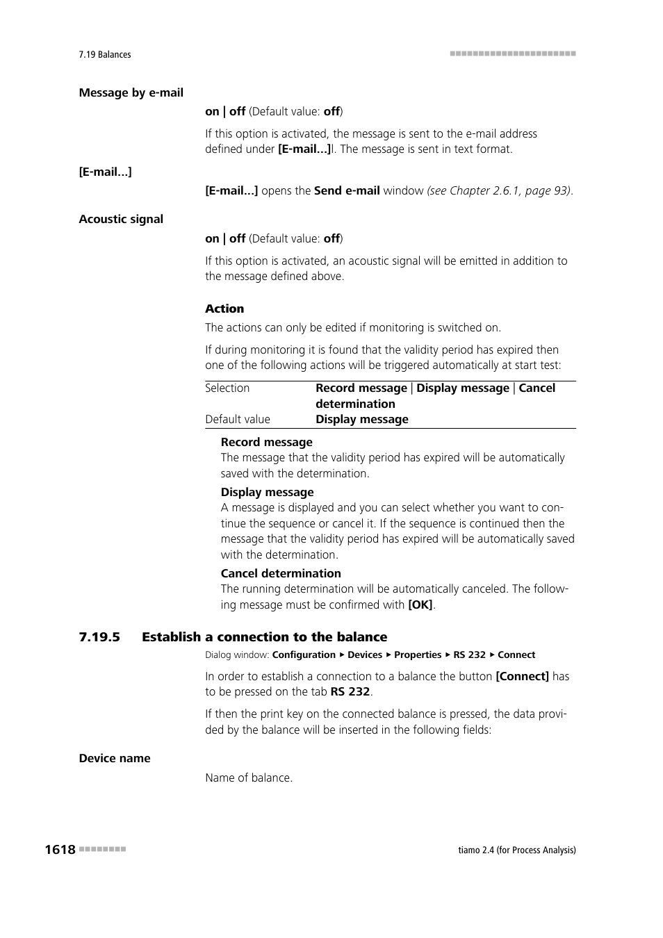5 establish a connection to the balance, Establish a connection to the balance 8 | Metrohm tiamo 2.4 (process analysis) User Manual | Page 1634 / 1809