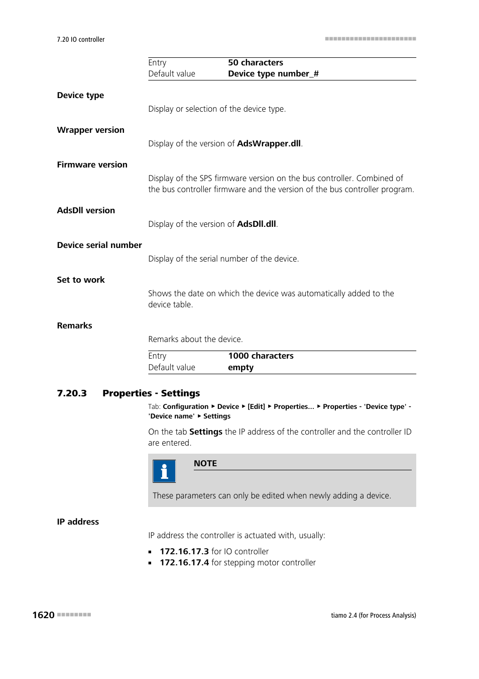 3 properties - settings, Properties - settings 0 | Metrohm tiamo 2.4 (process analysis) User Manual | Page 1636 / 1809