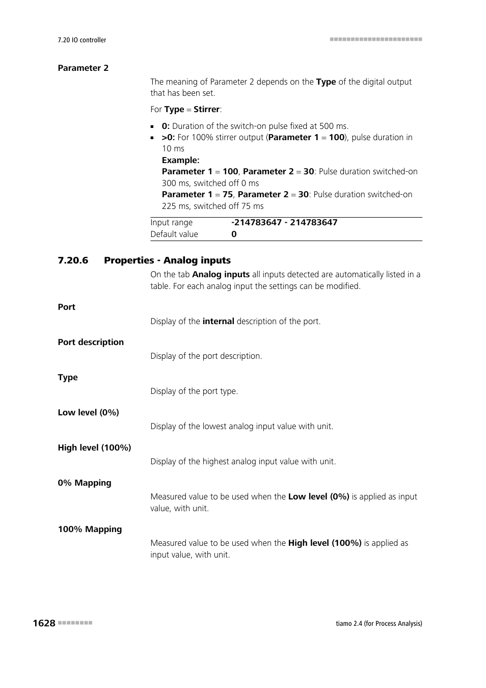 6 properties - analog inputs, Properties - analog inputs 8 | Metrohm tiamo 2.4 (process analysis) User Manual | Page 1644 / 1809