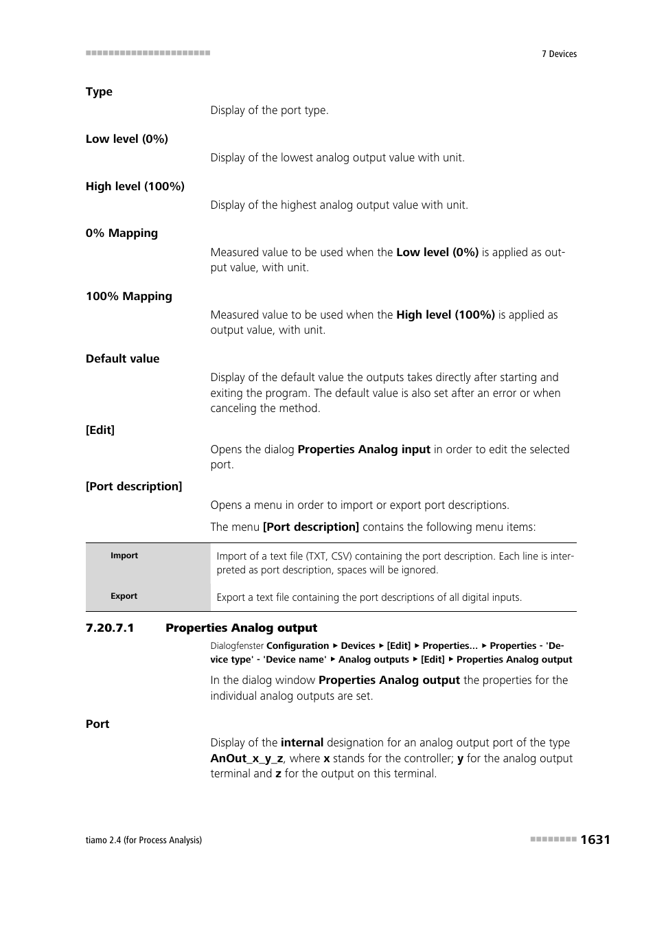 1 properties analog output | Metrohm tiamo 2.4 (process analysis) User Manual | Page 1647 / 1809